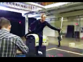 Ted Nugent rides a buffalo in Guitar Hero On Tour